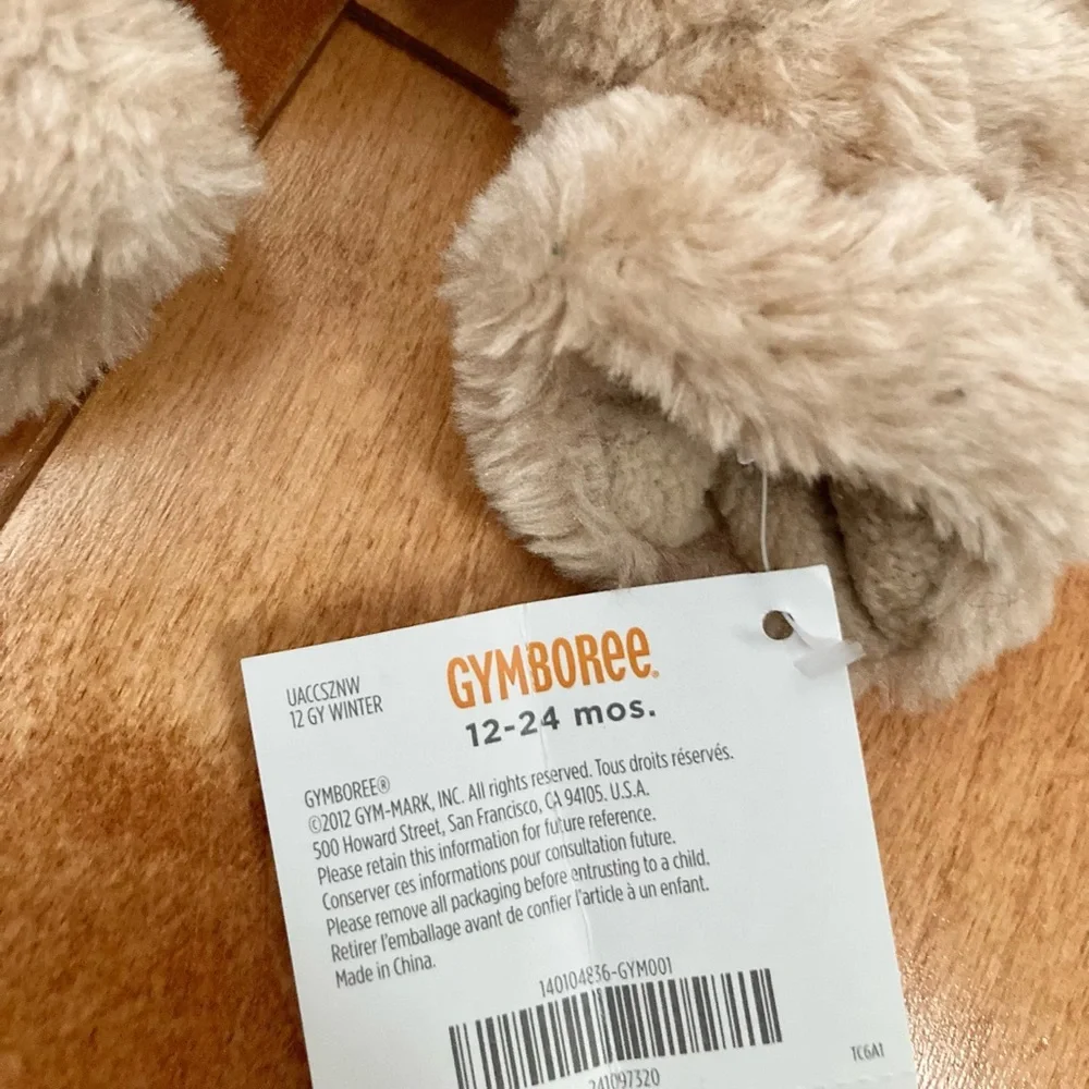 NWT GYMBOREE ALPINE PATROL PUPPY DOG FURRY MITTENS 12-24 Months